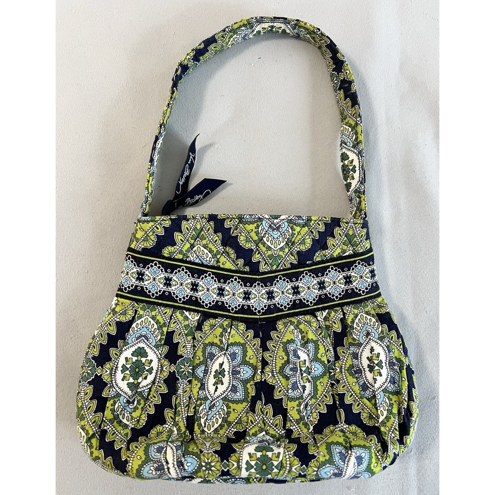 Vera Bradley Hannah‎ Purse Hand Bag Cambridge Pattern Blue Green Paisley Quilted